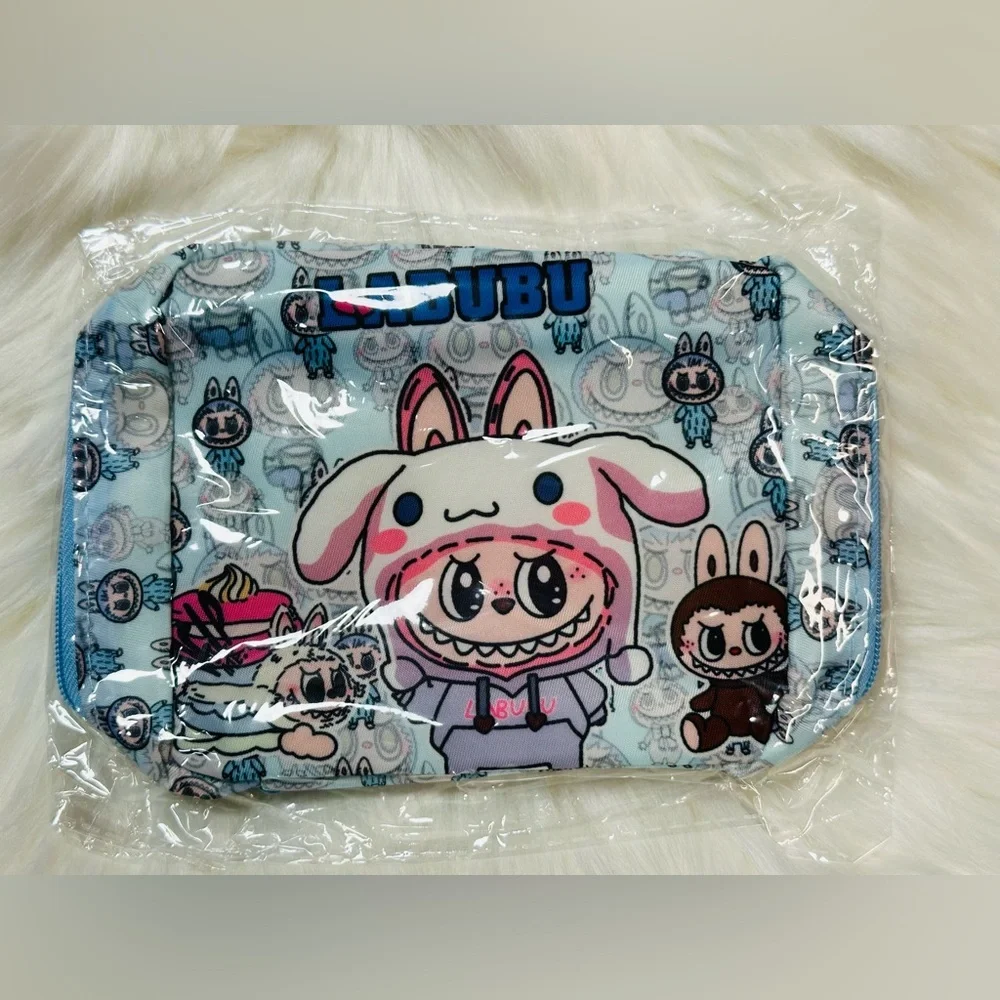 Kids Labubu Cartoon Bath Pouch - Purple, Pink, and blue